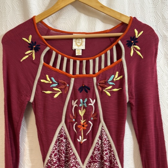 Anthropologie Women's floral long sleeve cut out top - Picture 2 of 7